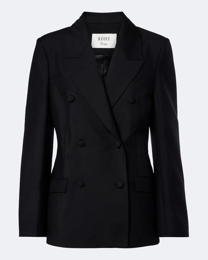 Róhe Róhe Blazer aus Wolle und Mohair Schwarz