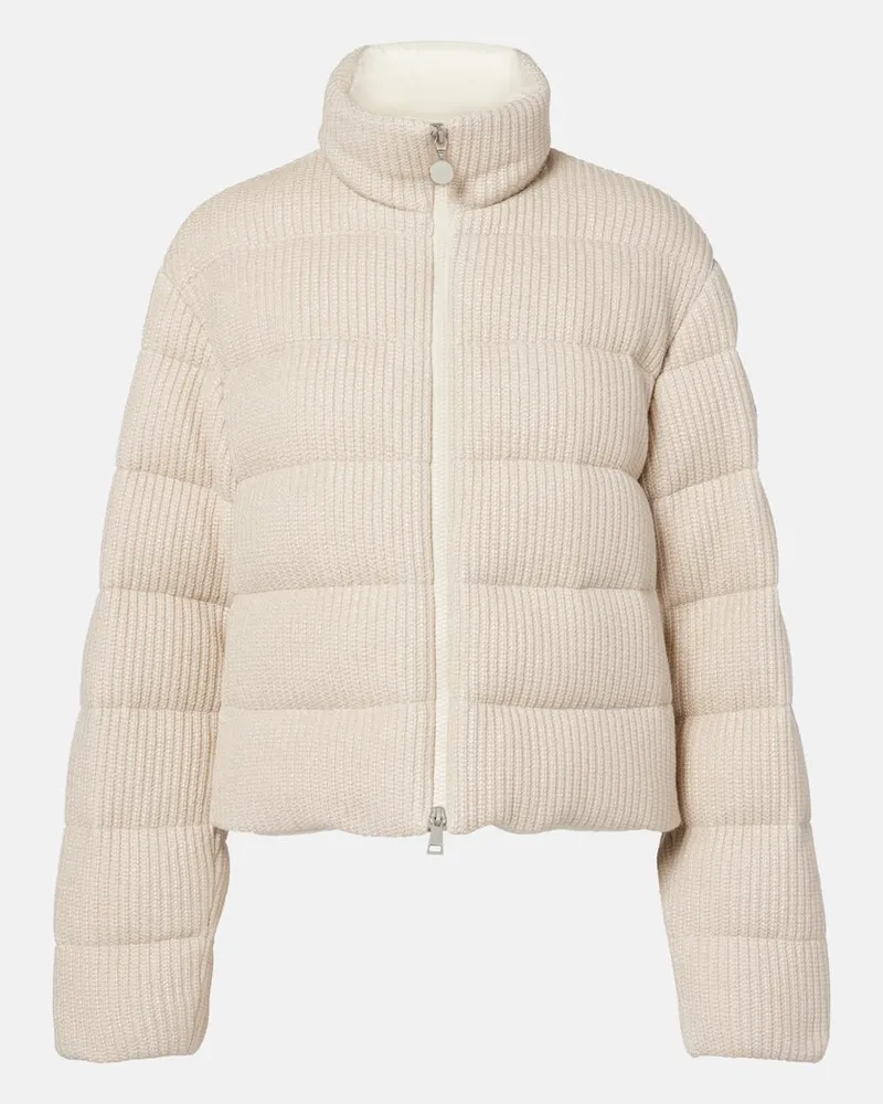 Moncler Daunenjacke Thoiry aus Strick Beige