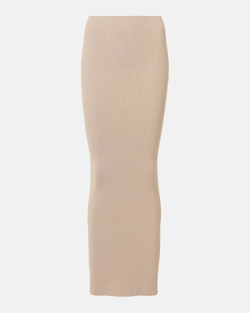 Max Mara High-Rise-Maxirock Aprile1234 aus Rippstrick Beige