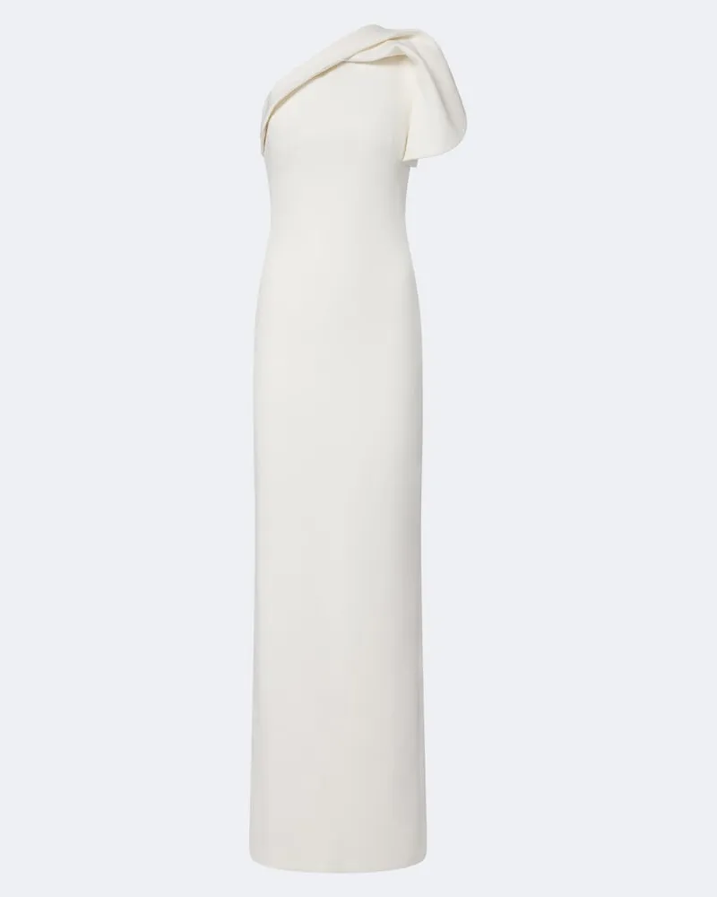 Safiyaa One-Shoulder-Robe aus Crêpe Weiß
