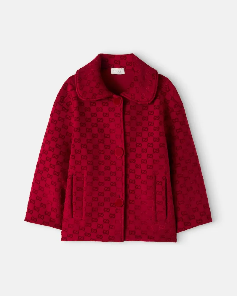 Gucci Jacke GG mit Chenille Rot