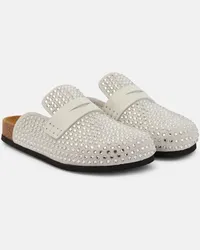 J.W.Anderson Verzierte Slippers aus Veloursleder Weiss