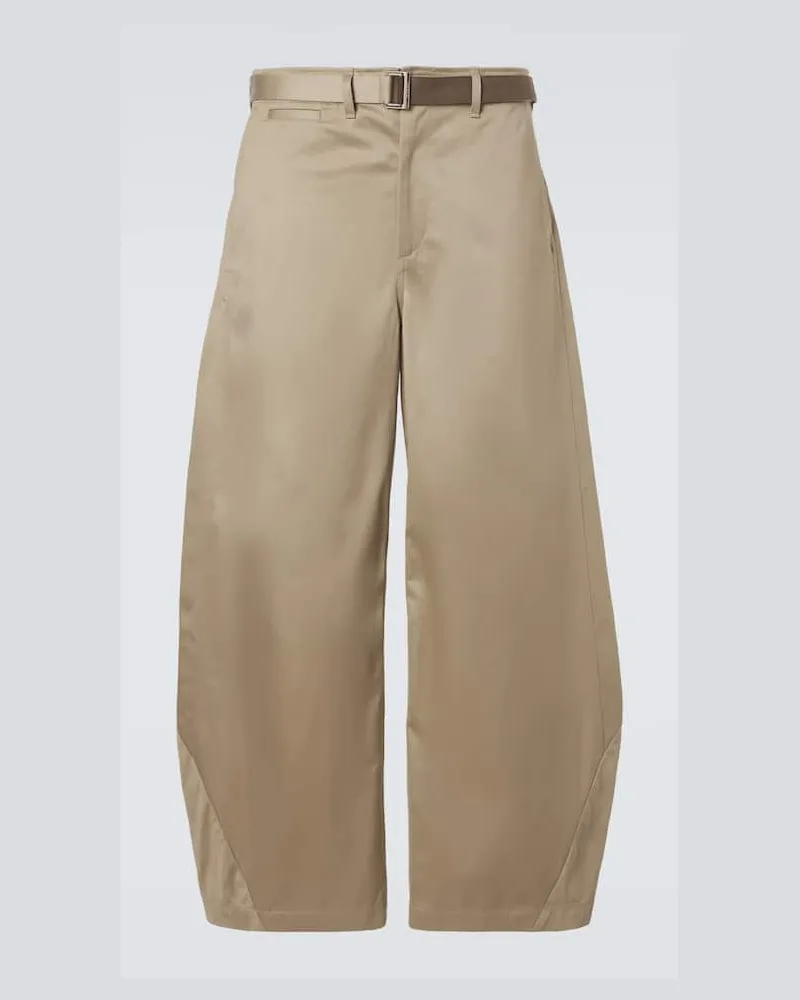 Sacai Barrel-Hose aus Baumwolle Beige