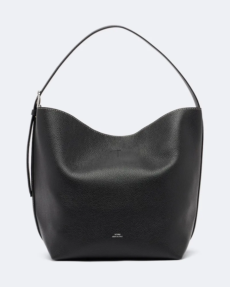 Totême Schultertasche Belted Medium aus Leder Schwarz
