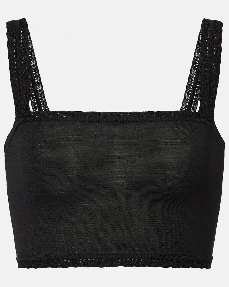 Dolce & Gabbana Bustier-Top aus Seide Schwarz