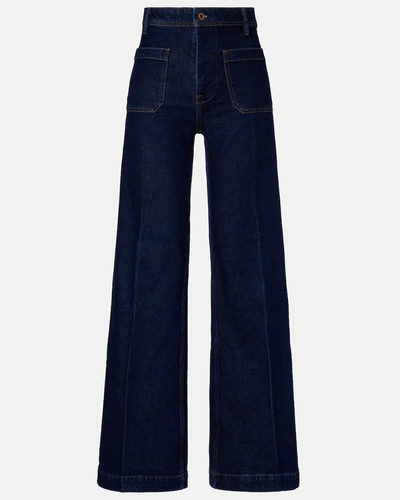 Ralph Lauren High-Rise Wide-Leg Jeans Blau