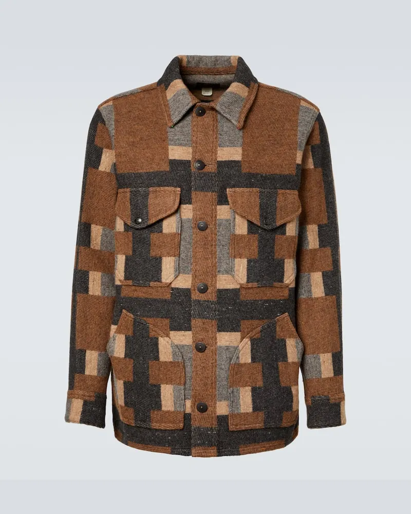 RRL Hemdjacke aus einem Wollgemisch Braun