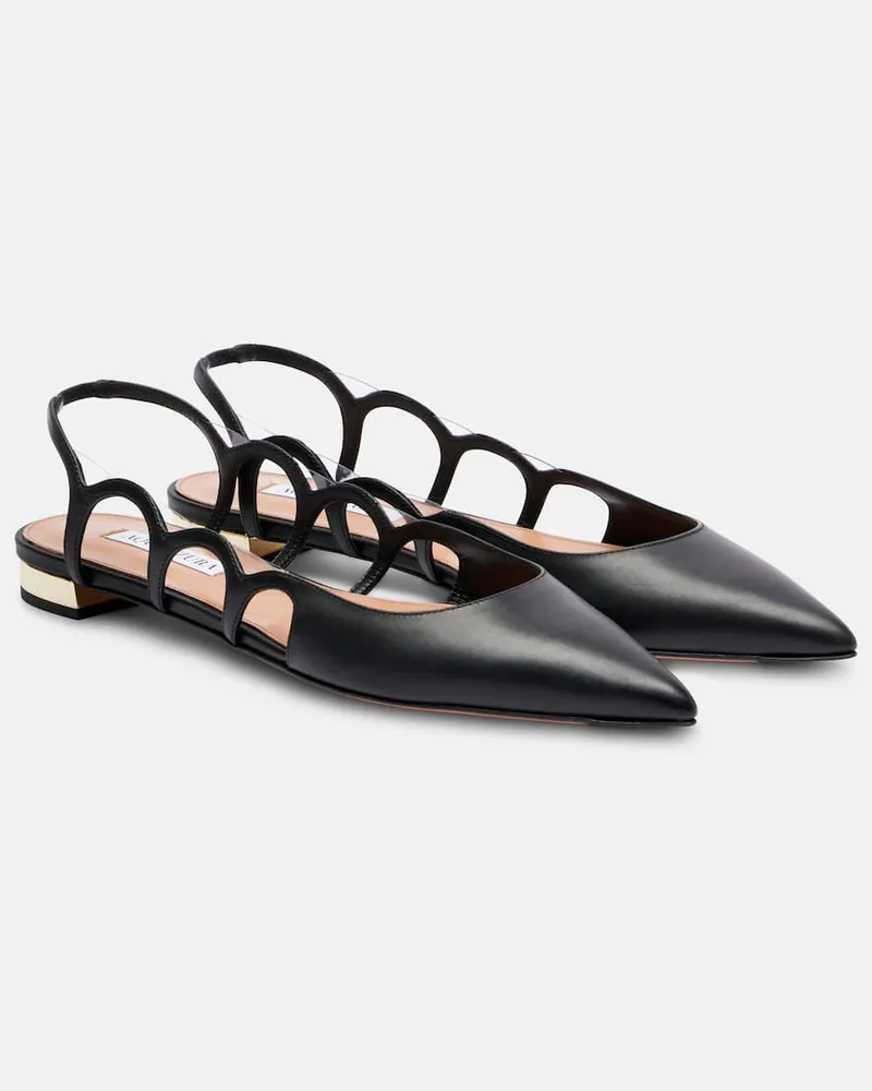 Aquazzura Slingback-Ballerinas Endless Love aus Leder Schwarz