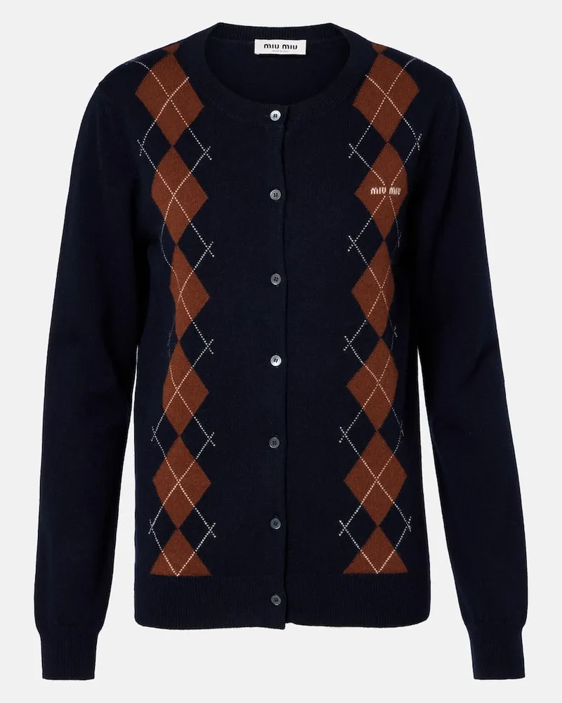 Miu Miu Cardigan aus Kaschmir Blau