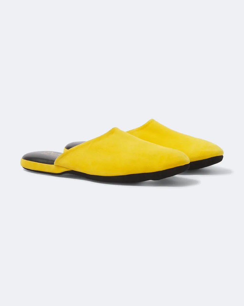 Charvet Slippers aus Veloursleder Gelb