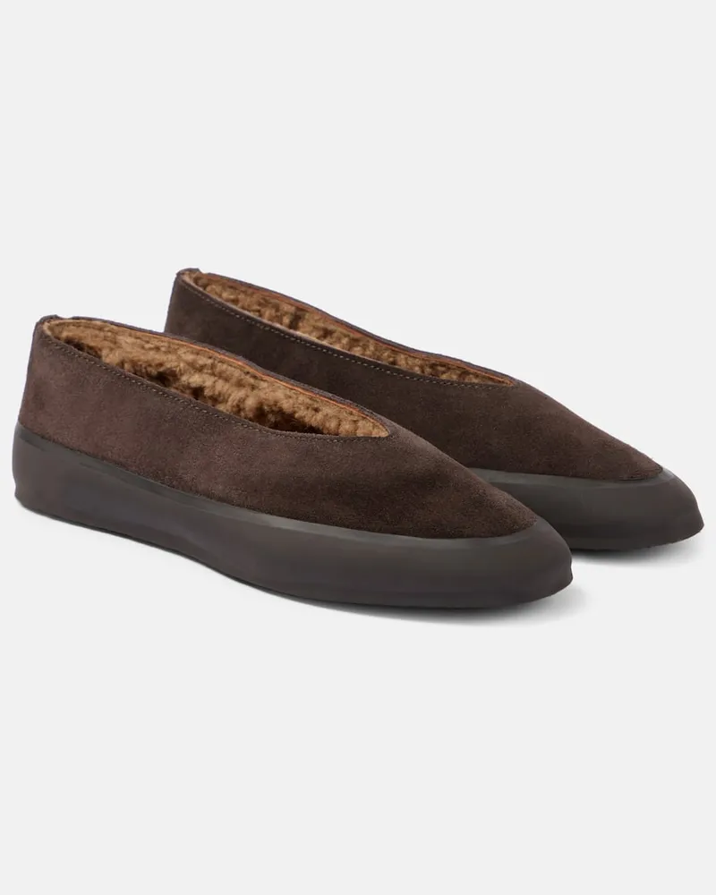 Le Monde Béryl Le Monde Béryl Slip-Ons Apres Ski aus Veloursleder Braun