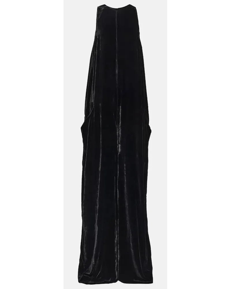 Rick Owens Jumpsuit Senza aus Samt Schwarz