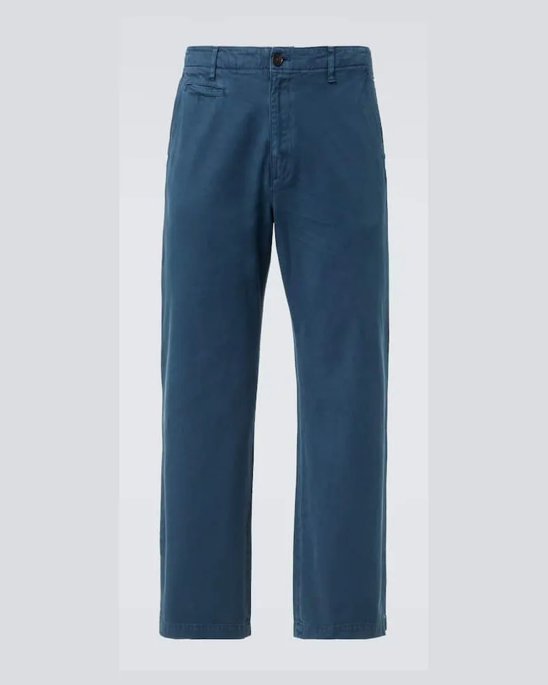 AURALEE Chinohose aus Baumwoll-Gabardine Blau