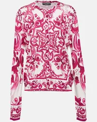 Dolce & Gabbana Cardigan Majolica aus Seide Pink