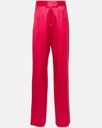 The Sei Weite High-Rise-Hose aus Seide Pink