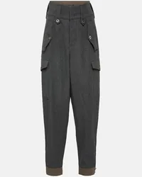 Loro Piana High-Rise-Cargohose Daian aus Wolle Grau