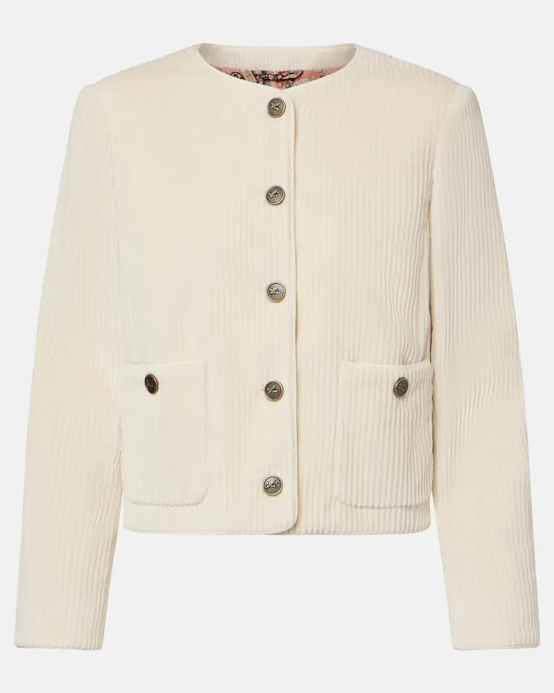 Etro Jacke aus Baumwoll-Cord Weiß