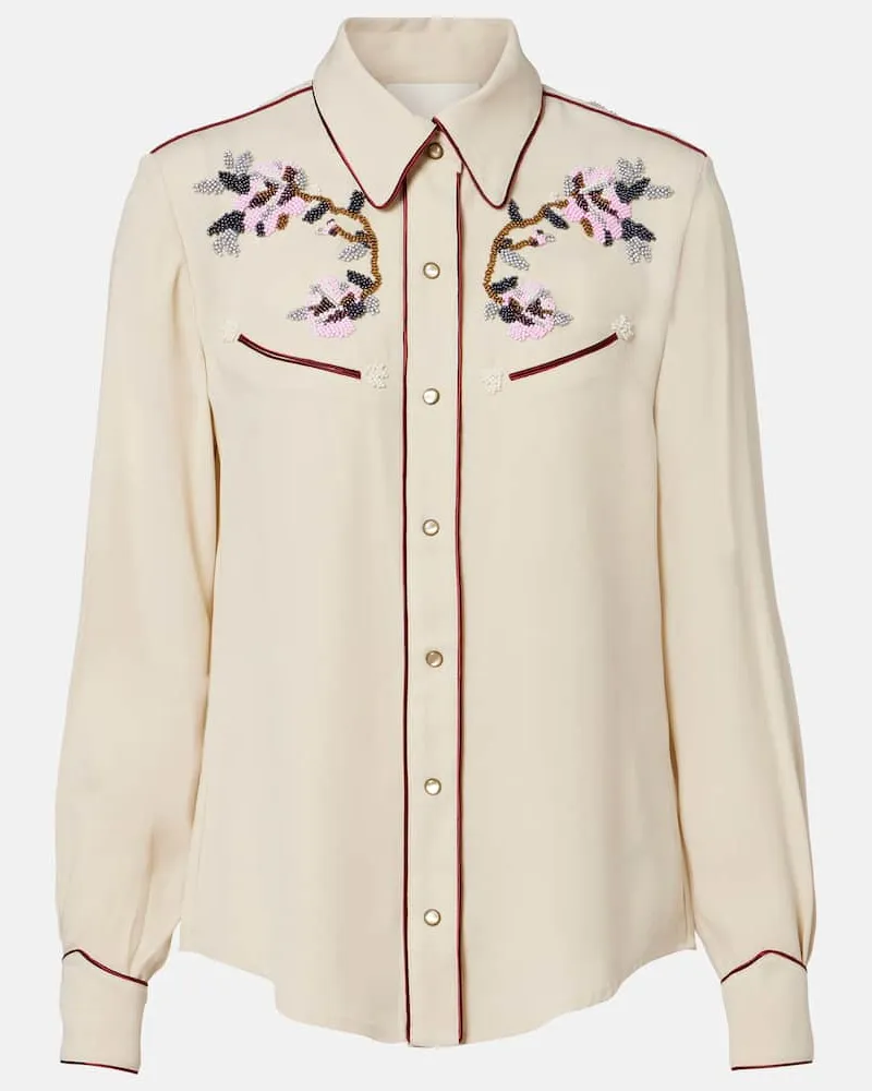 Isabel Marant Verziertes Hemd Yzea aus Cady Beige