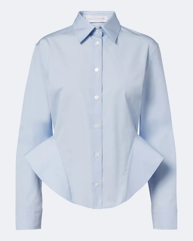 Stella McCartney Schößchenhemd aus Baumwollpopeline Blau