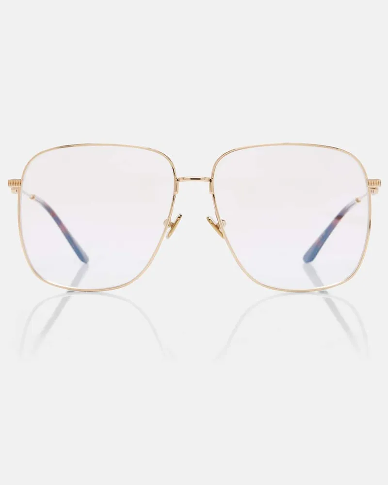 Valentino Garavani Eckige Brille VLogo Gold