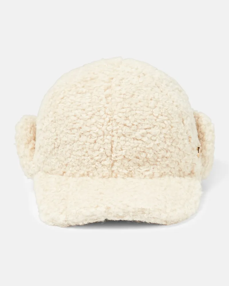 Stella McCartney Baseballcap aus Faux Shearling Neutral