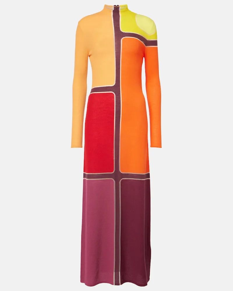 Gabriela Hearst Maxikleid Apollonis aus Wolle und Kaschmir Multicolor