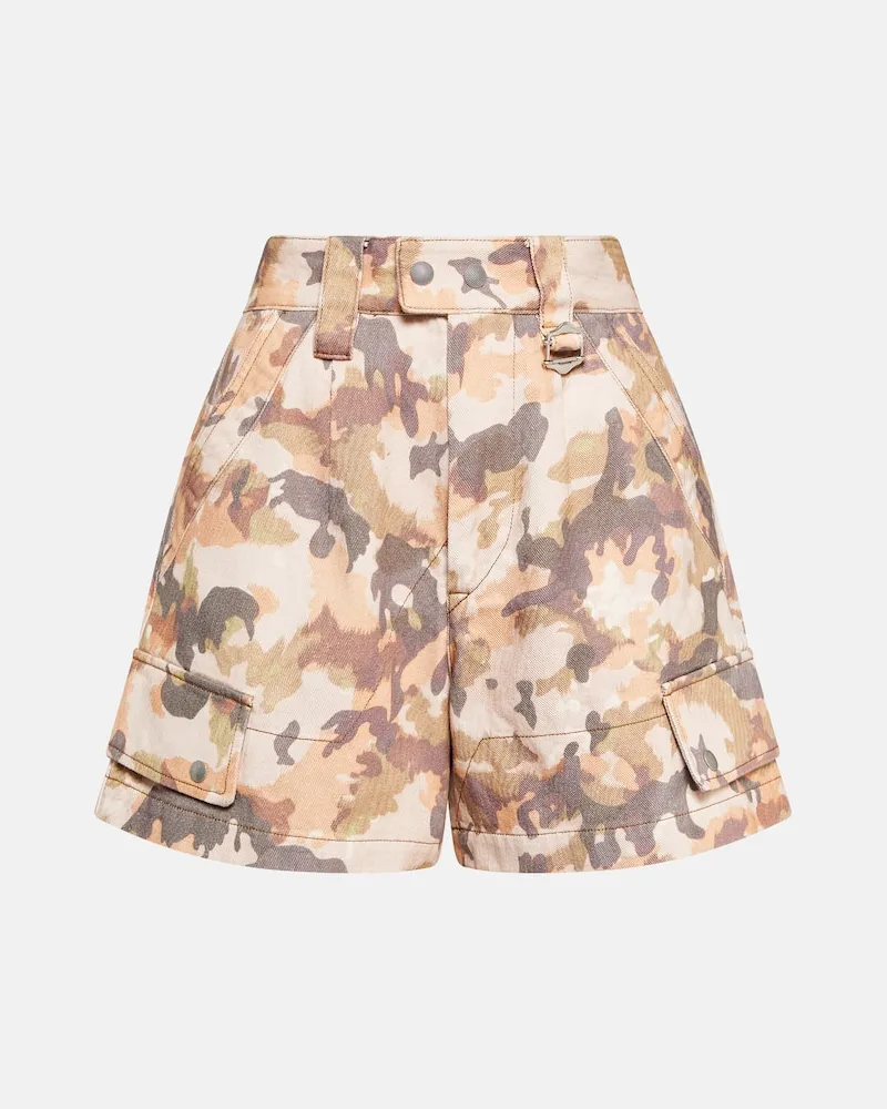 Isabel Marant High-Rise Jeansshorts Eliano Neutral