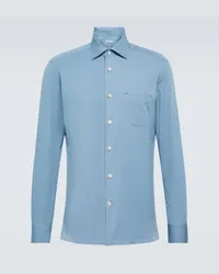 Kiton Oxford-Hemd aus Baumwolle Blau