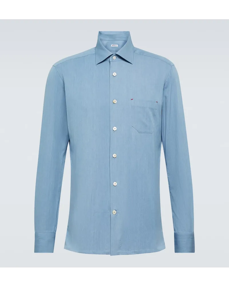 Kiton Oxford-Hemd aus Baumwolle Blau