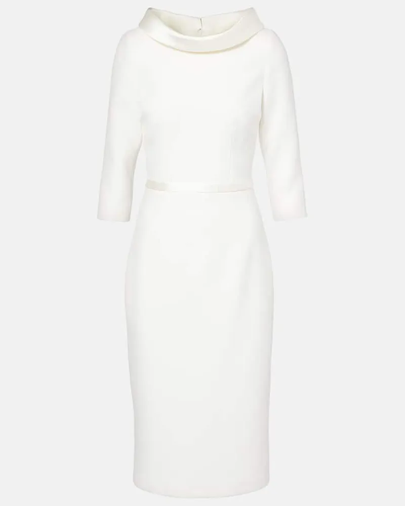 Safiyaa Bridal Midikleid Meryl aus Crêpe Weiß