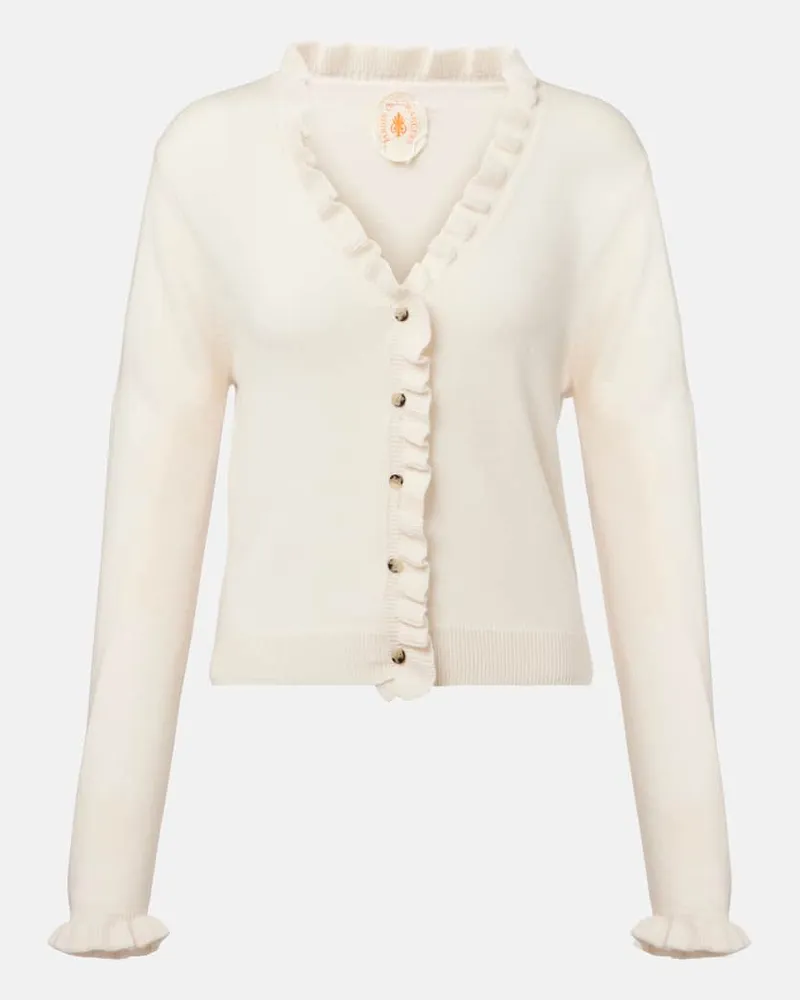 Jardin des Orangers Cardigan aus Wolle und Kaschmir Weiß