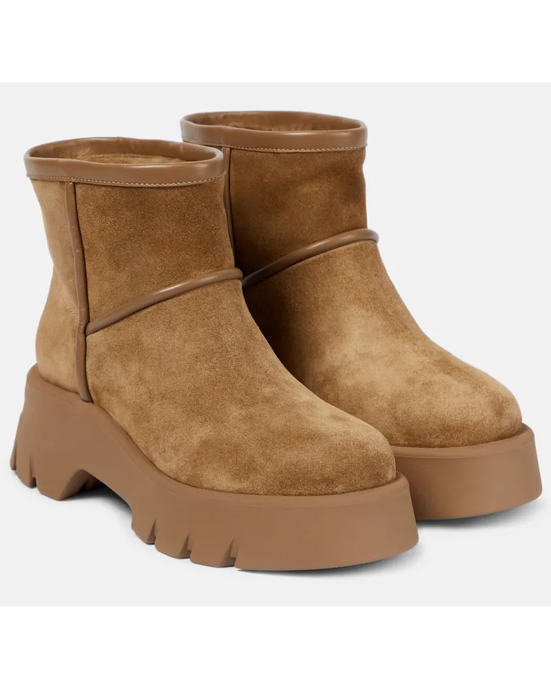 Gianvito Rossi Ankle Boots aus Veloursleder Braun