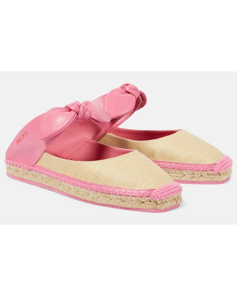 Jimmy Choo Espadrilles Reka mit Leder Pink