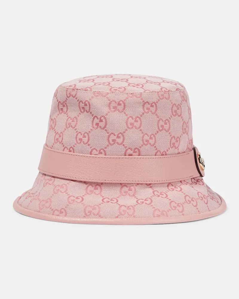 Gucci Hut GG Supreme aus Canvas Rosa