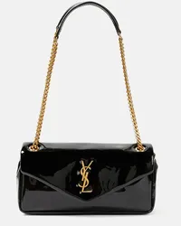 Saint Laurent Schultertasche Calypso aus Lackleder Schwarz