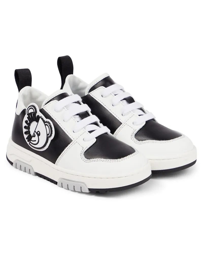 Moschino Sneakers aus Leder Schwarz