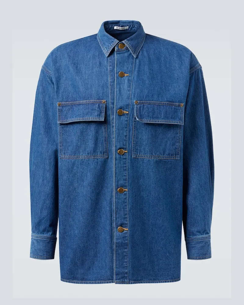 AURALEE Jeanshemd Blau