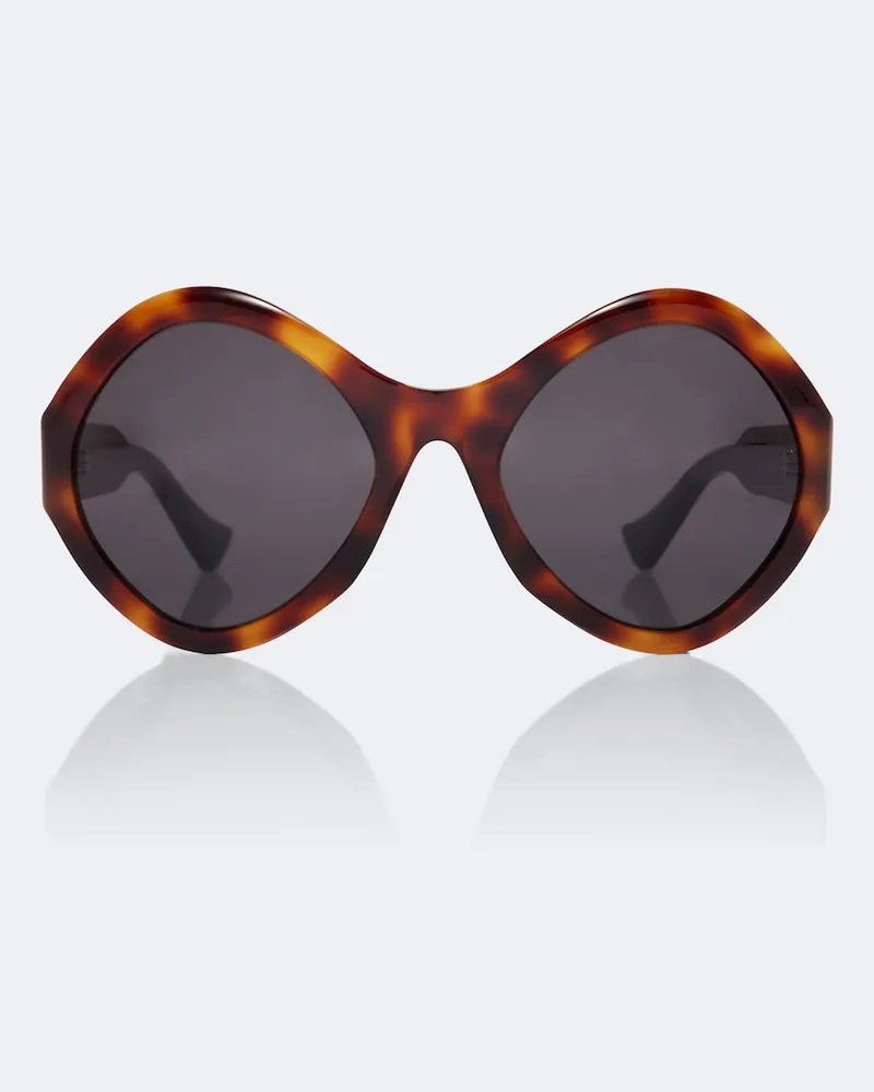 Valentino Garavani Runde Sonnenbrille L'8 VLogo Braun