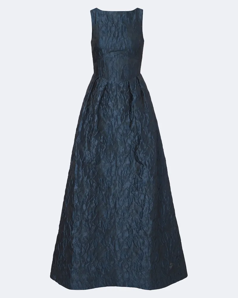Rebecca Vallance Robe Cascades aus Cloqué-Jacquard Blau