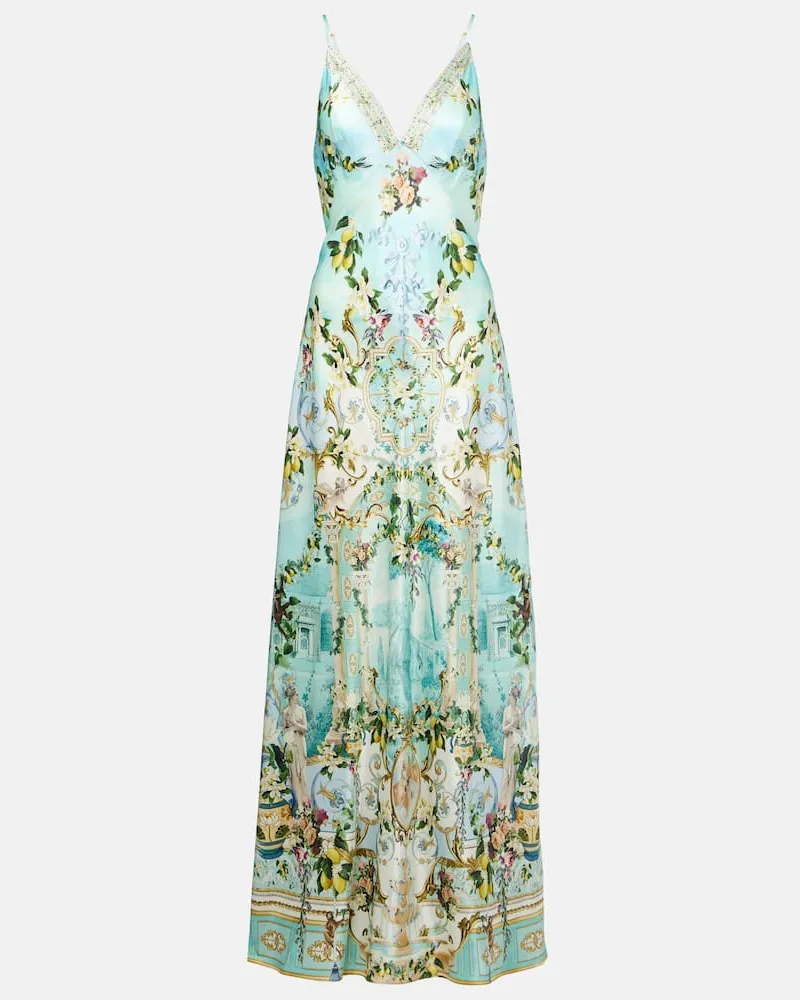 Camilla Slipdress aus Seide Multicolor