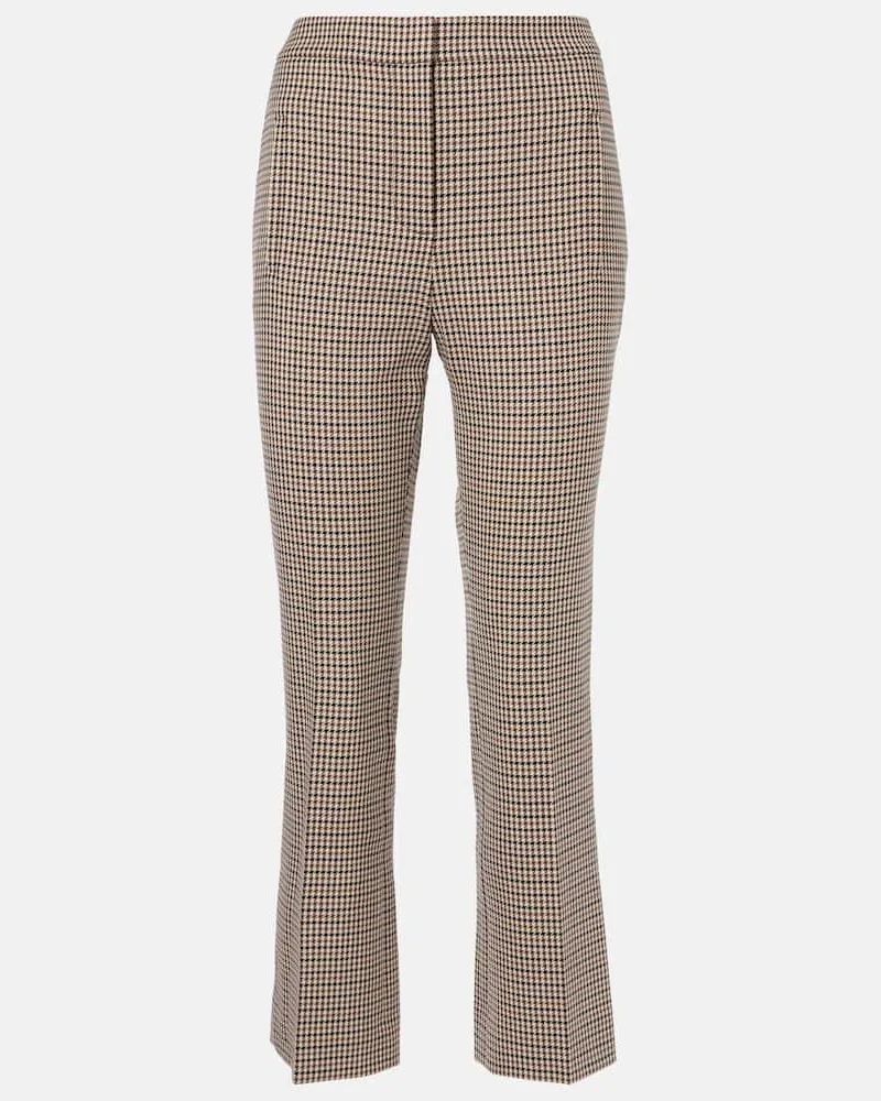 Veronica Beard High-Rise Cropped-Hose Arte Braun