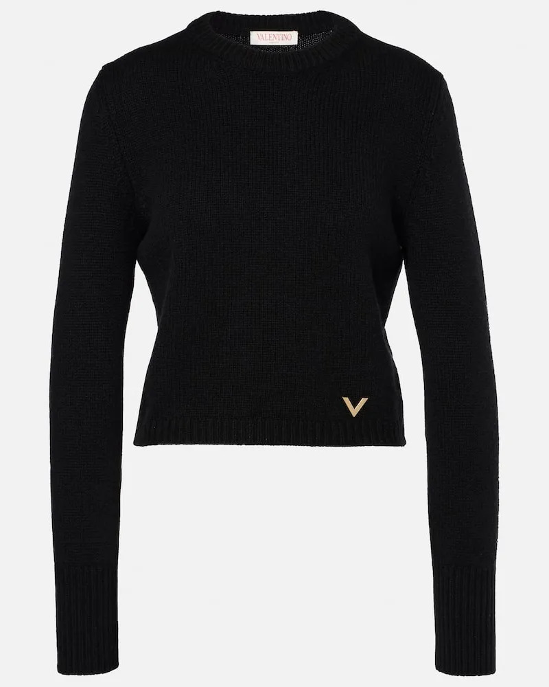 Valentino Garavani Pullover VGold aus Kaschmir Schwarz