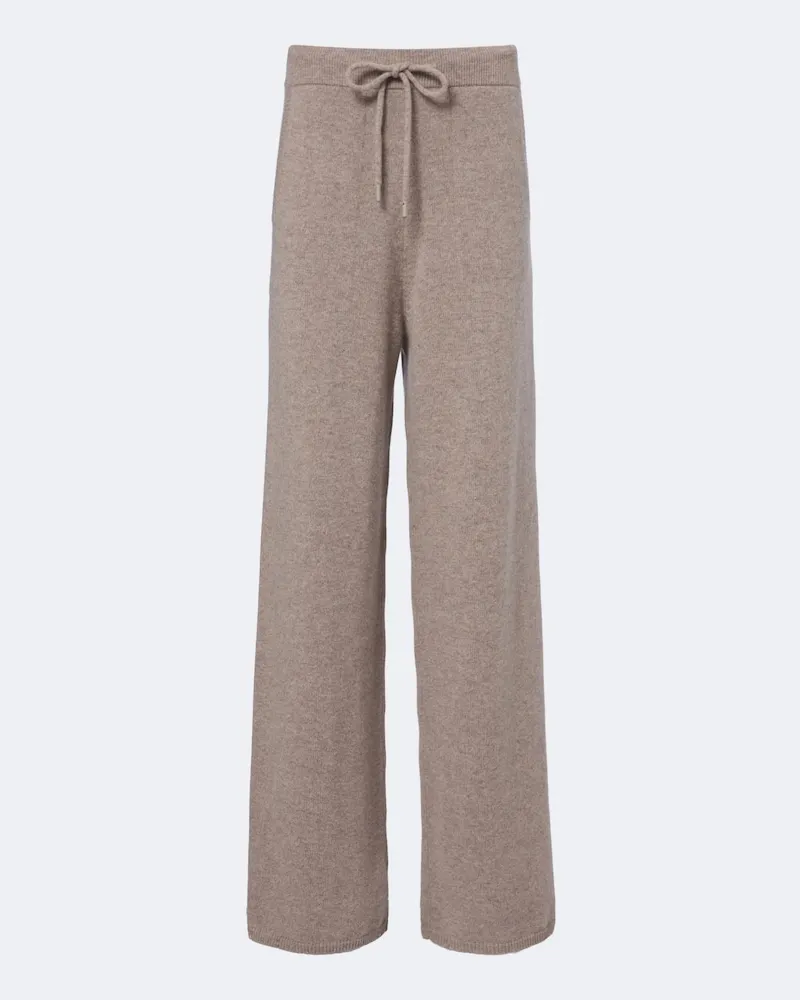 Max Mara Weite Hose aus Kaschmir Beige