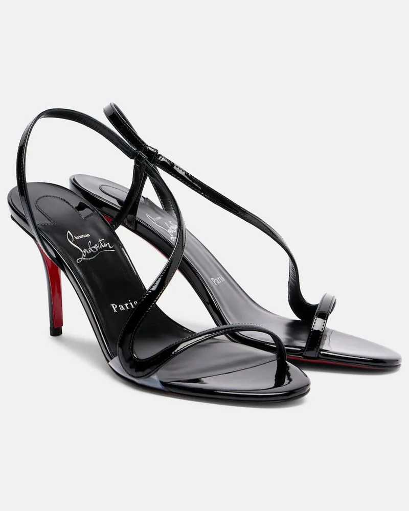 Christian Louboutin Sandalen Rosa Z 80 aus Lackleder Schwarz