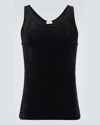 Saint Laurent Top aus Samt Schwarz