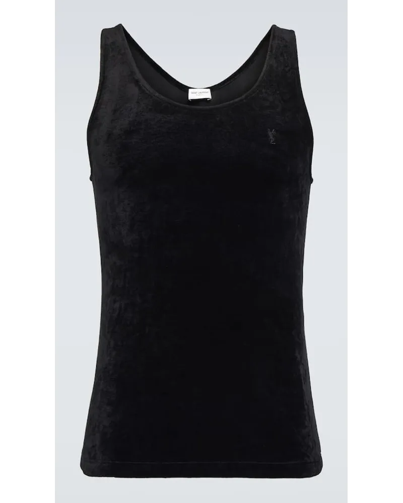 Saint Laurent Top Aus Samt Schwarz