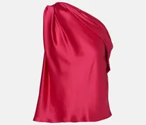 One-Shoulder-Top aus Seidensatin