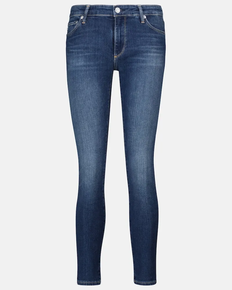 Adriano Goldschmied Mid-Rise Skinny Jeans Legging Ankle Blau