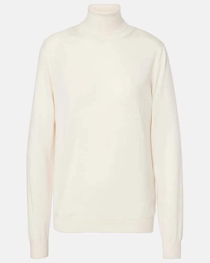 The Row Rollkragenpullover Heva aus Woll-Jersey Weiß