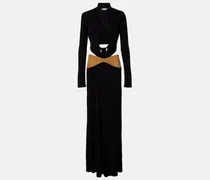 Robe Contour aus Jersey mit Veloursleder